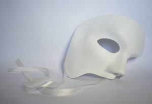 white mask of half of a face